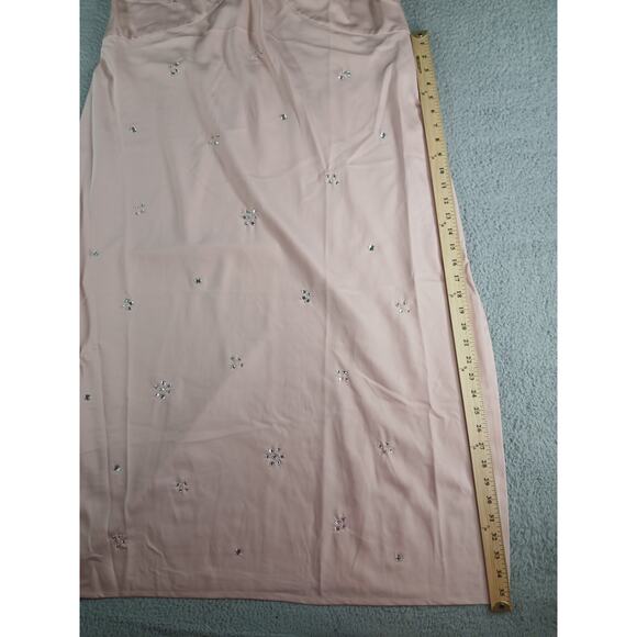 A New Day Dress Womens XXL 2XL Pink Maxi Slip Spaghetti Strap Jewel V Neck NWT - Picture 6 of 10